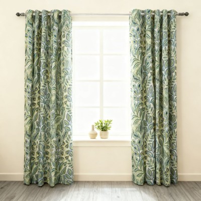 75GSM Brushed Polyester Printed Curtains - TPU + Coating Blackout Drapes for Retro Home Decor